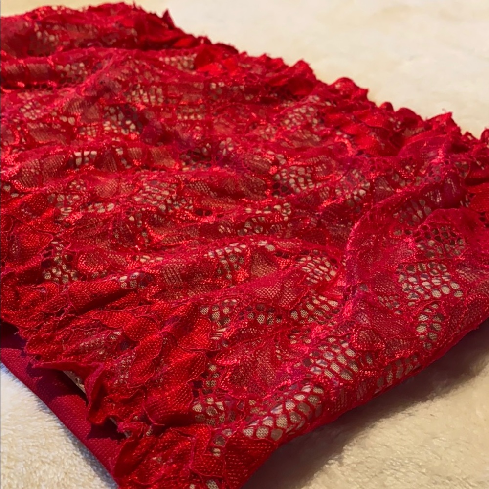 Red Lace Tube Top
